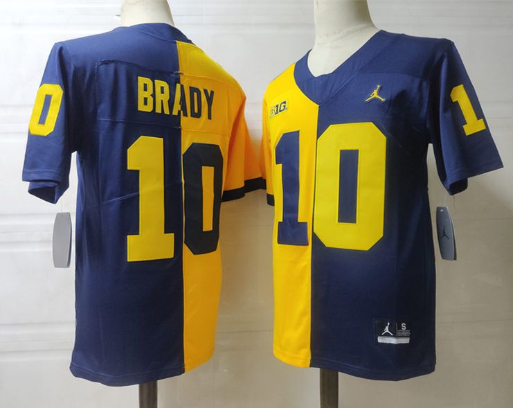 Men Michigan Wolverines #10 Brady Yellow Blue 2025 NCAA Jersey